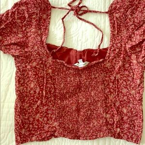 Cute red American eagle crop top used once